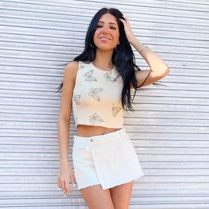 White Denim Skort